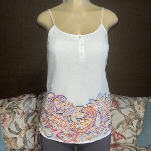 Market & Spruce Embroidered Henley Top